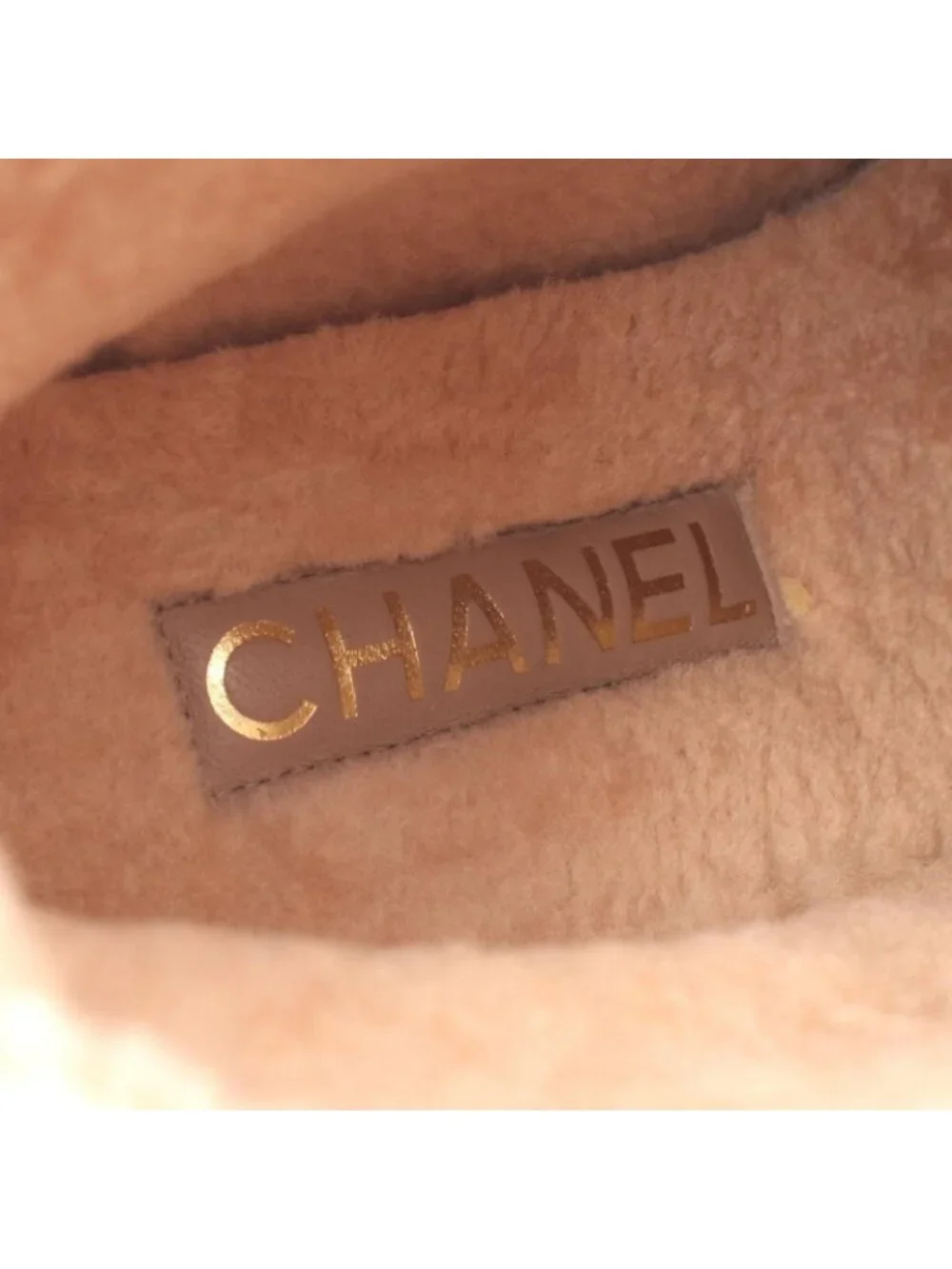 Chanel Boots CC Logo Lace Up Fleece Leather Suede